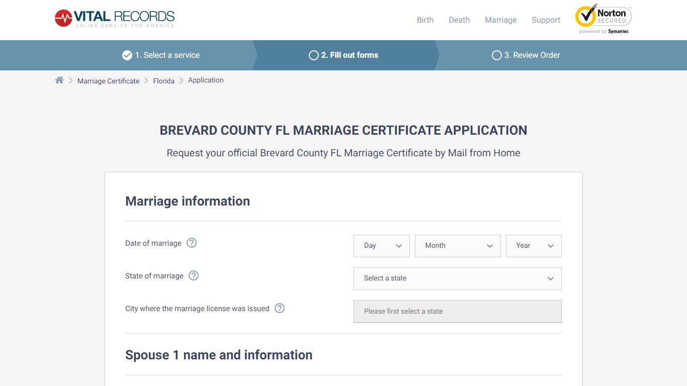 Brevard County FL Marriage ... - Vital Records Online